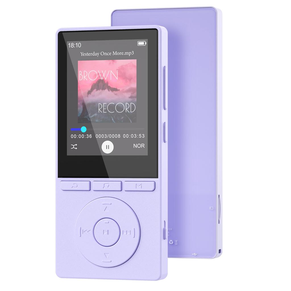 MP3-плеер с Bluetooth 5.3, Hi-Fi музыкальный плеер, встроенный динамик, 64 ГБ внутренней памяти, расширяемой до 128 ГБ, совместим с SD-картой, многофункциональный d