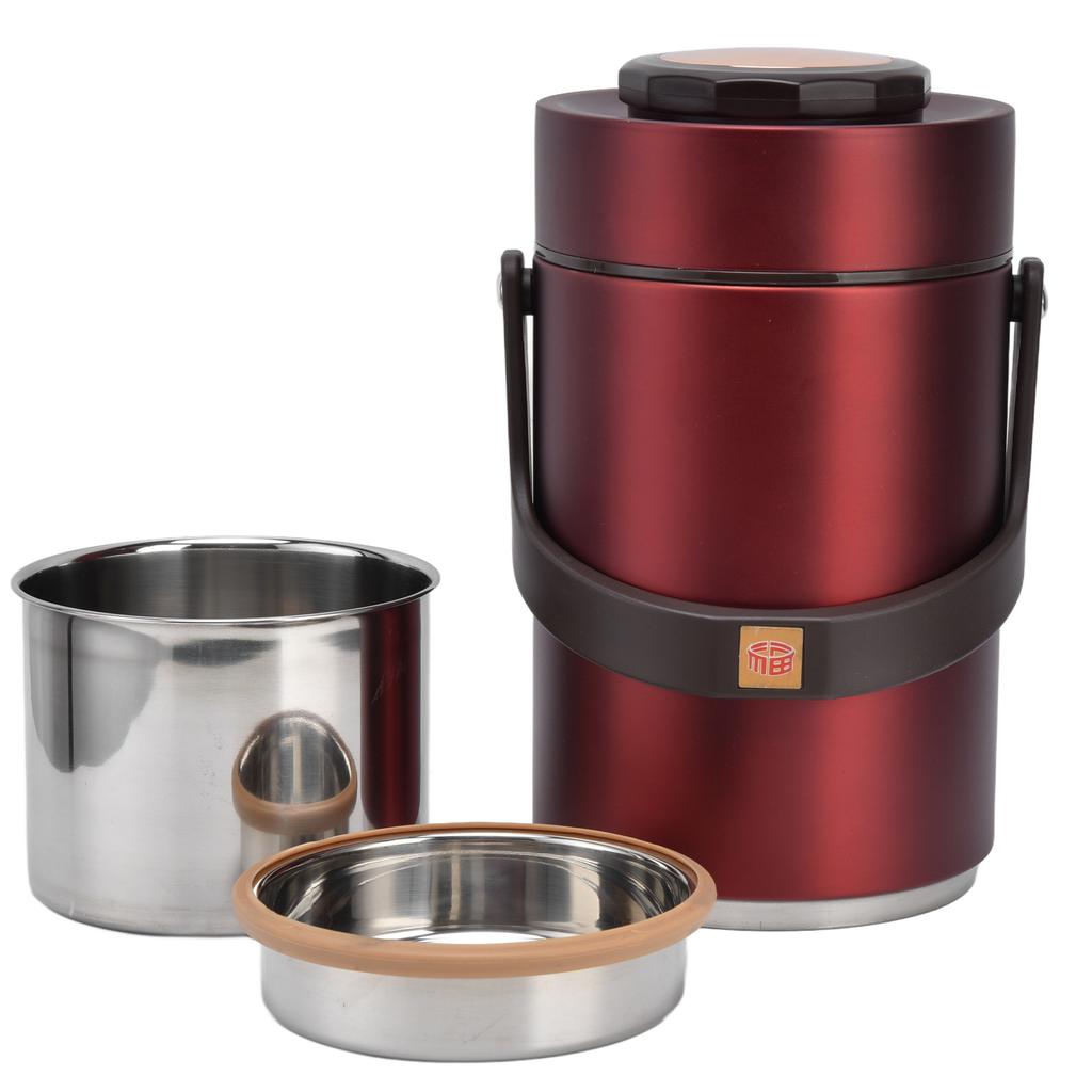 Изолированные контейнеры для обеда из нержавеющей стали 304 с двойным вакуумным отделением, емкостью 2300 мл, 3