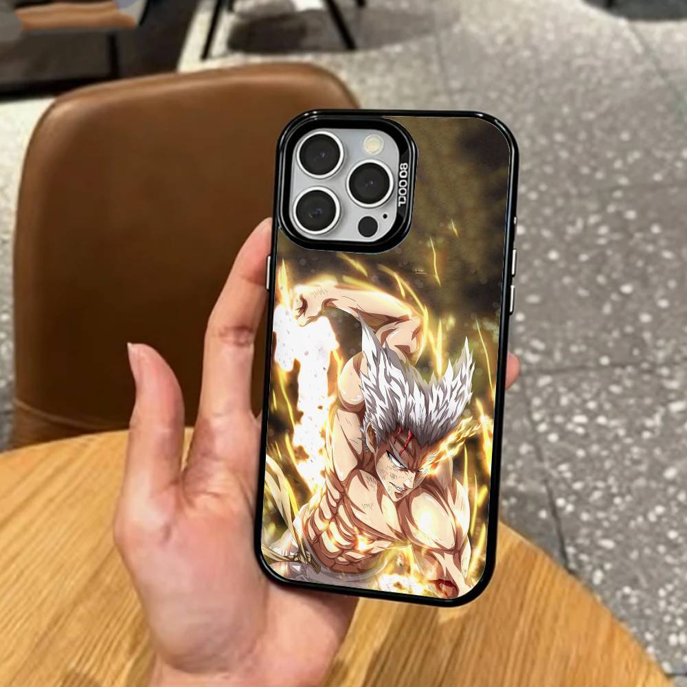 Смешной Чехол для Телефона One Punch M-Man Для iPhone17,16,15,14,13,12,11 Plus,Pro Max Цветной Посеребренный Внутренний Чехол