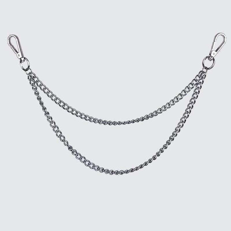 Cross-Border Double-Layer Punk Hip-Hop Waist Chain for Men