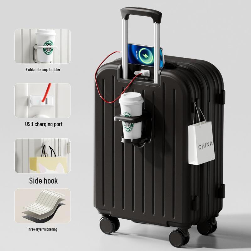 Прочный чемодан-тележка большой вместимости с кодовым замком и универсальными колесами