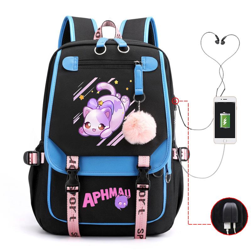 Harajuku Simple and Versatile Aphmau Junior High School Student School Bag Female Lightweight Large Capacity Middle School Student Backpack