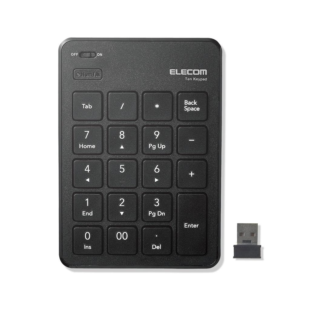 Elecom Цифровая клавиатура беспроводной пантограф тонкий черный USB-A (Приемник включен) ТК-TDP019BK