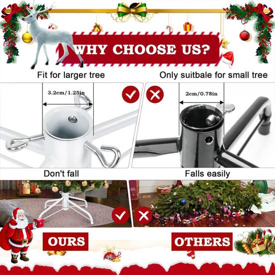 Металлическая подставка для рождественской елки Универсальная складная основа для рождественской елки Замена Подставка для искусственной елки Подходит для шеста 0,75-1,25 дюйма