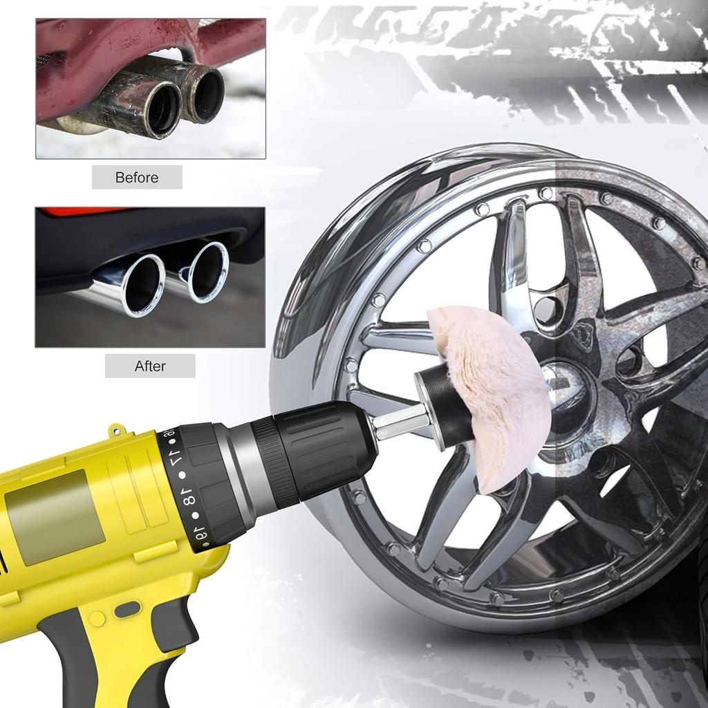 Полировальные насадки для дрели, 14 шт. Полировальные круги-насадки с 2 шт. полировальной пастой Rouge, конические/цилиндрические/грибовидные/Т-образные шлифовальные головки