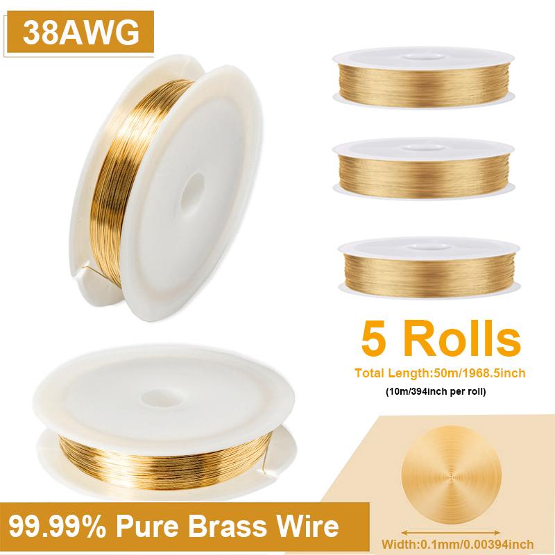 38AWG-18AWG латунная медная проволока 6/5/3 рулона гибкая металлическая скульптурная проволока для ювелирного дела, сантехнических и электрических соединений, механических компонентов,