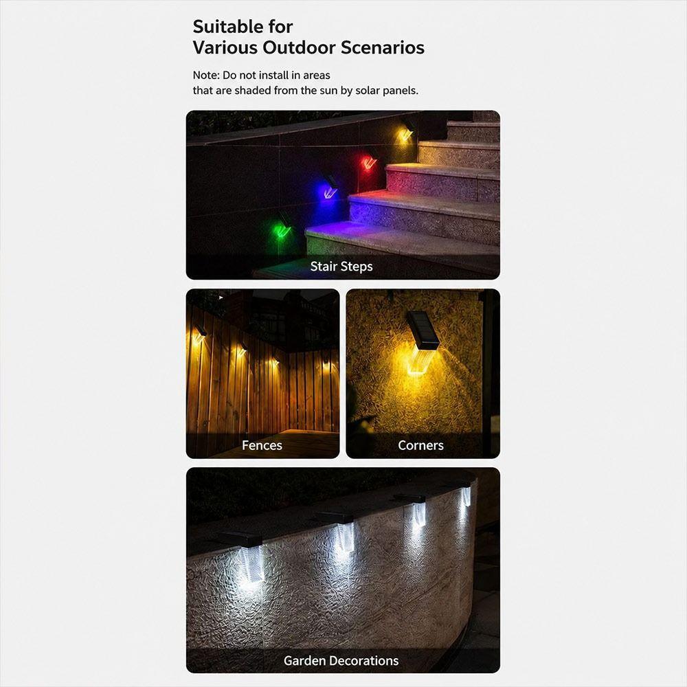 LED Solar Wall Lamp IP65 Waterproof Solar Step Light New LED Wall Lamp Garden Decoration