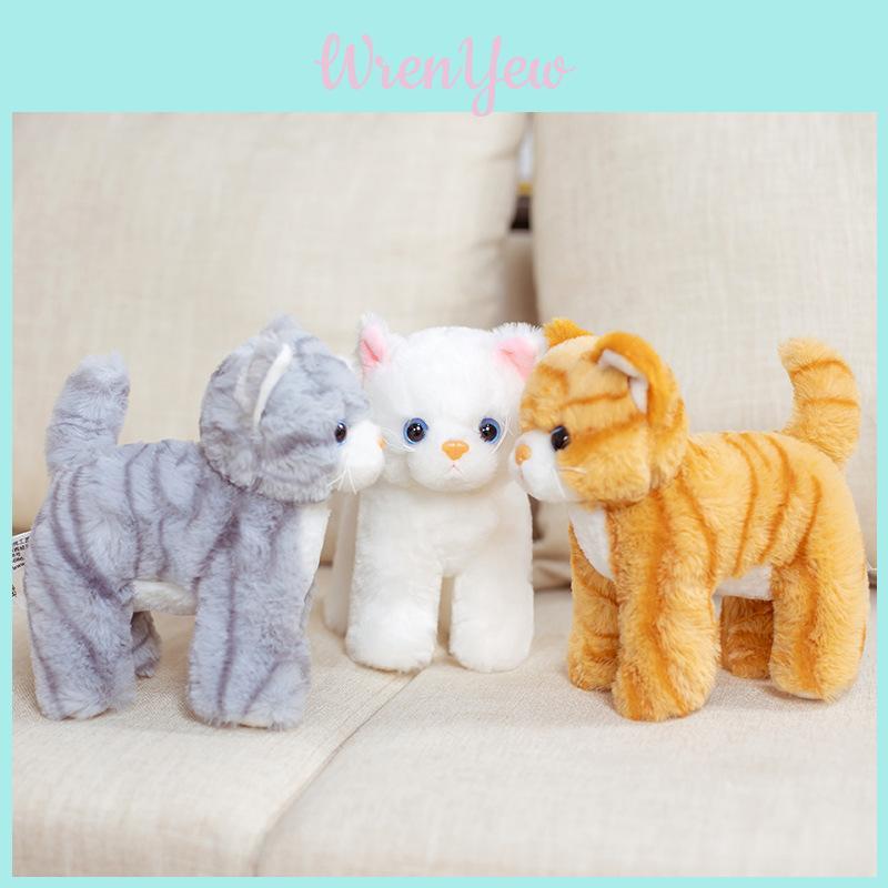 Cute Striped Cat Plush Doll For Kids Baby Gift Animal Stuffed Toy