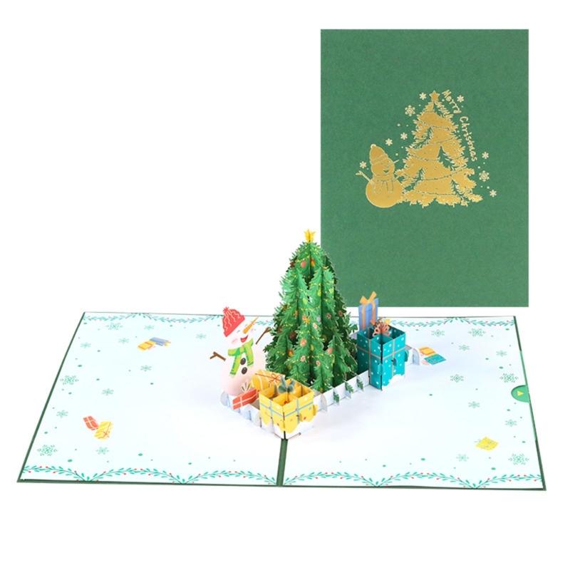 Christmas Blessing Card Set 3D Greeting Cards with DIY Message & Envelope Festive Decorations Christmas Celebration