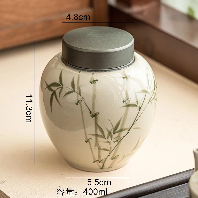 Нарисованная вручную керамическая банка для чая с крышкой из сплава, влагонепроницаемая герметичная банка, коробка для черного чая, банка для конфет, банка для хранения чая в домашних условиях