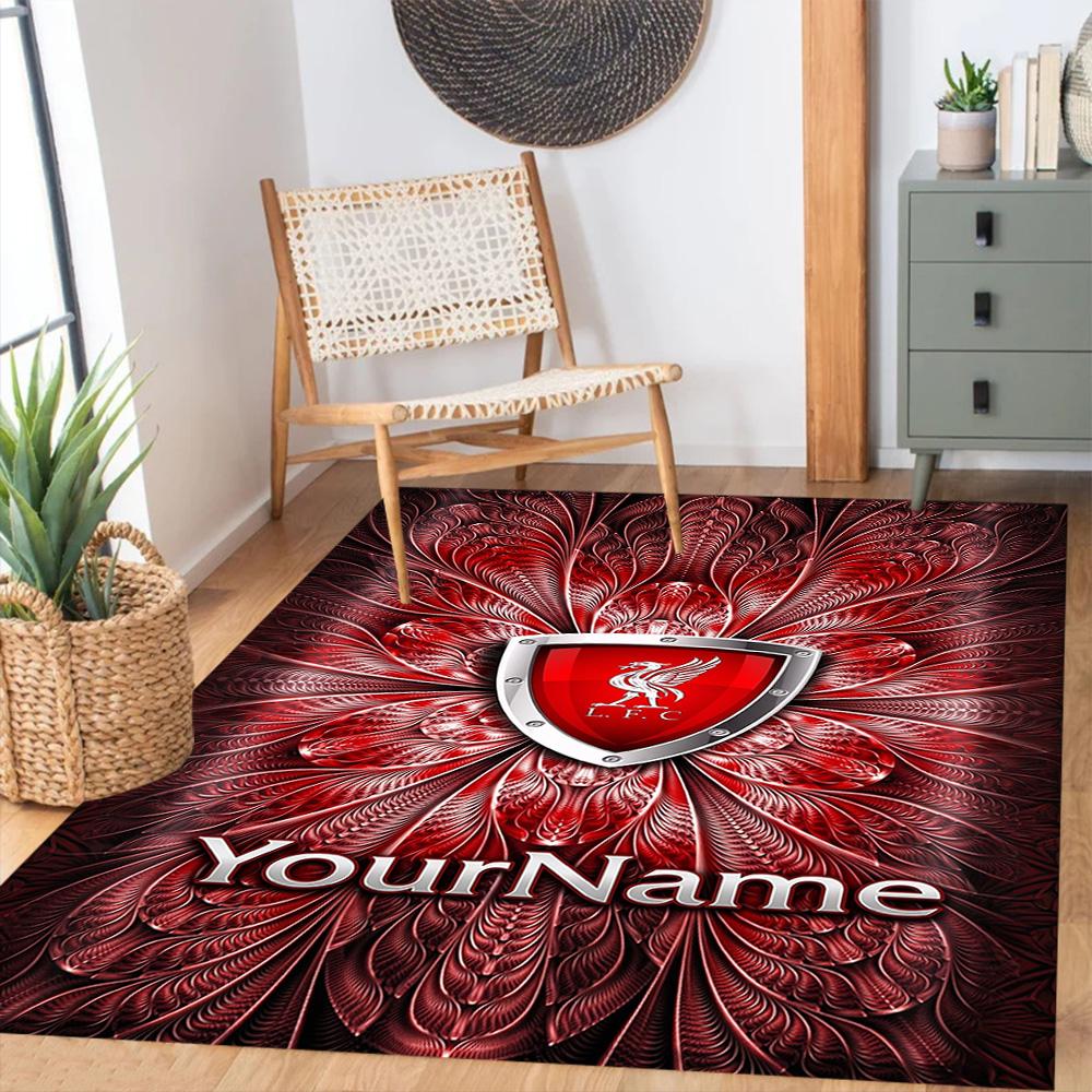 Liverpool Customized Name Carpet Suitable for Foyer Kitchen Dining Room Dormitory Anti-slip Rug Office home decor Perfect Birthday/Christmas Gift Idea
