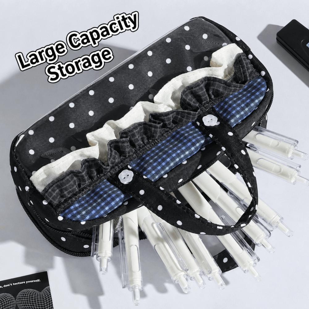Multi-Layer Pencil Case Ruffle Lace Trim Pencil Pouch Stationery Bag  Stationery Gift