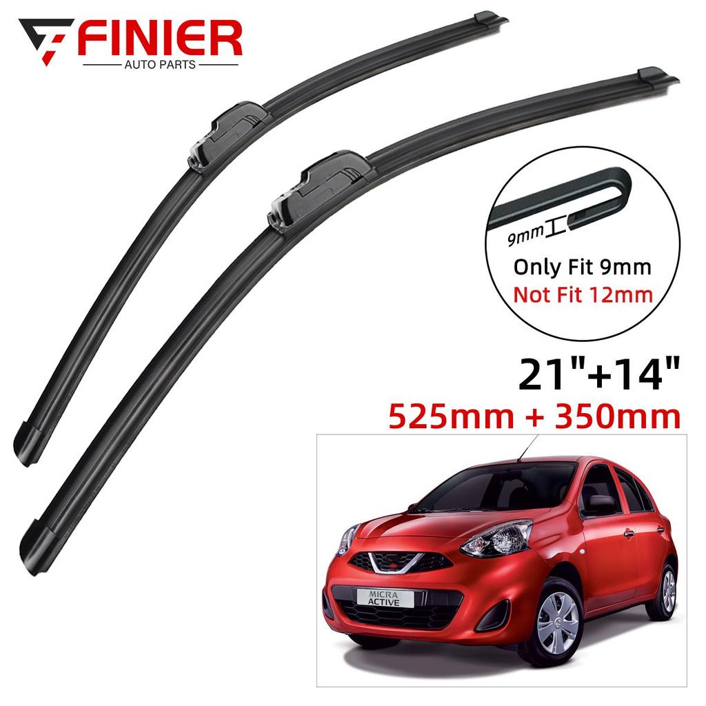 2 шт. щетки стеклоочистителя для Nissan Micra K13 2010-2020 21 "14" подходят для переднего лобового стекла, щетки для окон, резак, аксессуары 2016 2017 2018 2019 2020