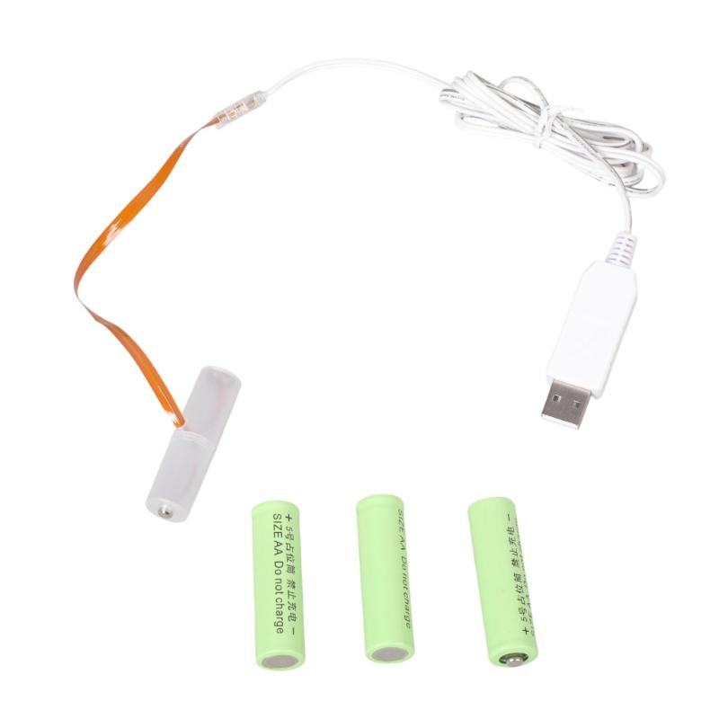 Шнур-преобразователь с питанием от USB 6 В (1 м/2 м) для замены 4 батареек по 1,5 В 2 А, адаптер не требуется, сверление не требуется