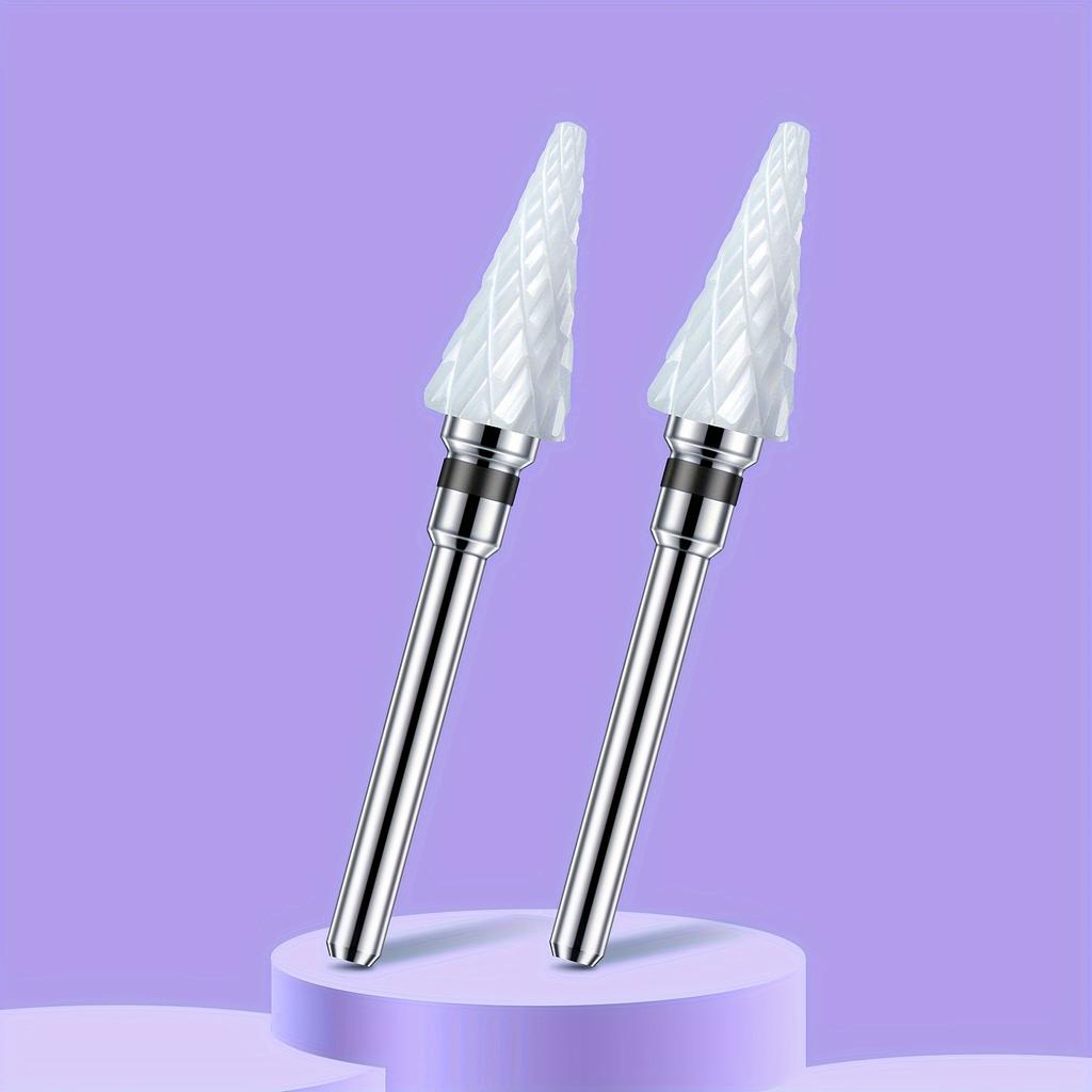 2 ШТ. Фрезы из карбида вольфрама для ногтей, для снятия гель-лака, 3/32 дюйма, пилки для ногтевого искусства, фреза для кутикулы, для маникюра и педикюра