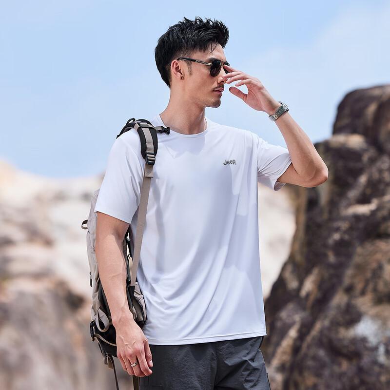 JEEP Men's Ice-Feel Breathable Short Sleeve T-Shirt