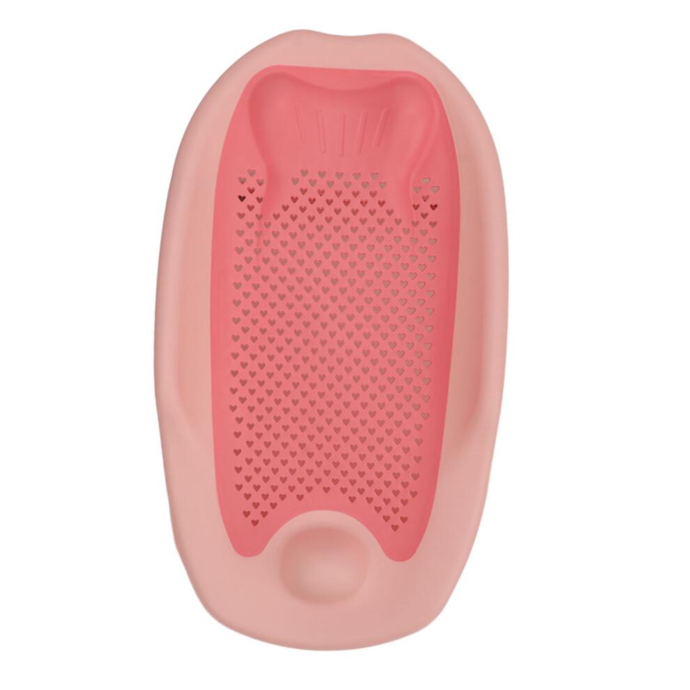 Pink Baby Bath Support, Klappbarer, herzförmiger Babybadewannenhalter