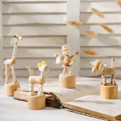 Деревянные поделки и украшения Мультяшные креативные DIY Белые животные Деревянные украшения Детский сад Рабочий стол Деревянная бочка Украшение YLE553