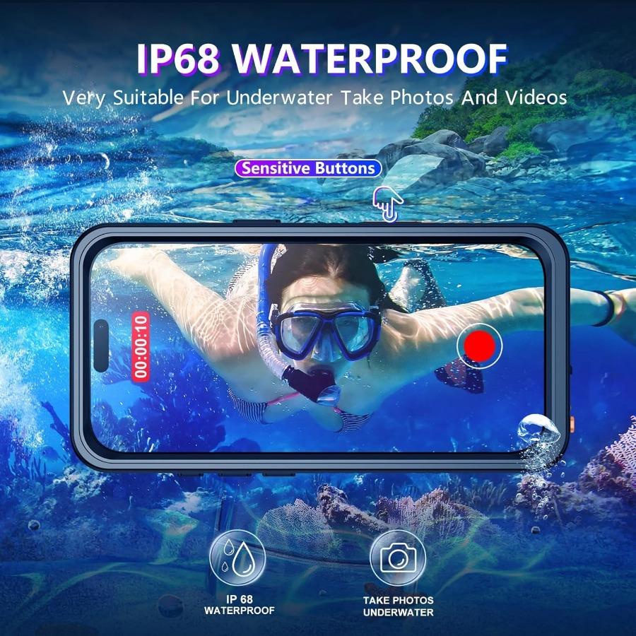 For IPhone Air 17 16 15 14 Plus 13 Pro Max 16e 17e Dual Layer IP68 Waterproof Clear Case Underwater Sports Cover Screen Protect