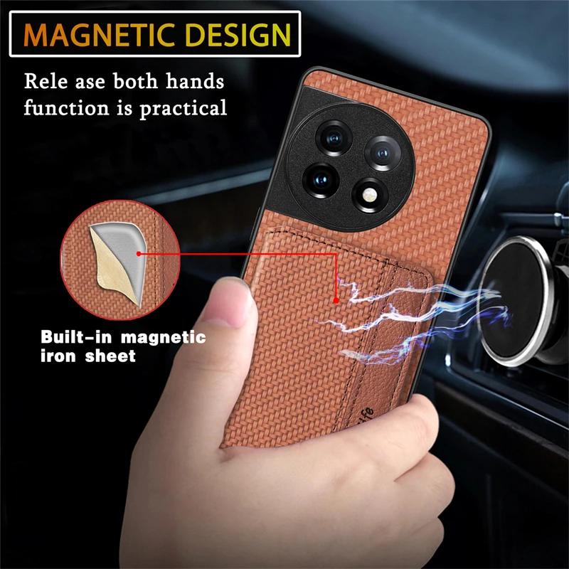 Magnet Wallet Card Slot Case For OnePlus One Plus 15 15R 13 13R 12 Ace 6T 6 5 3 Pro Shockproof Leather Silicone Case Back Cover