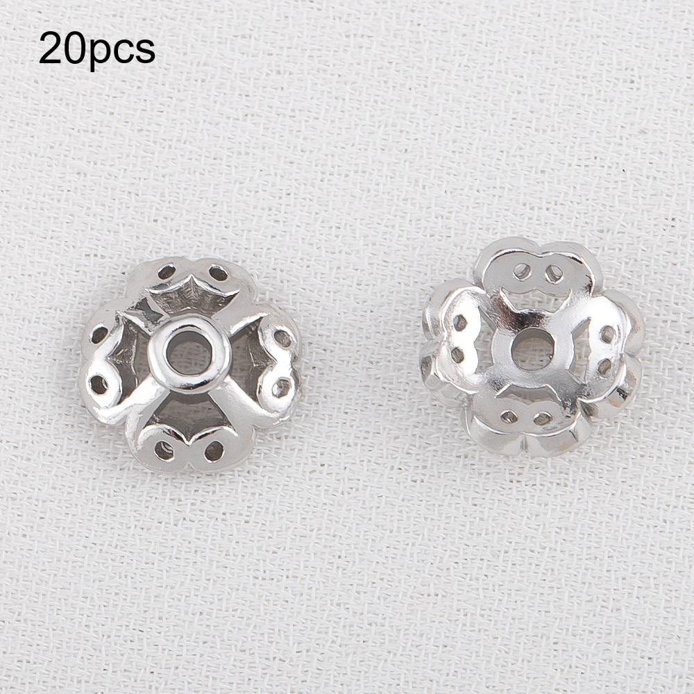 10pcs 15pcs 20pcs 18K Gold Plated Leaf Flower Bead Caps Bracelet Necklace Crafts Round Bead Cap DIY Jewelry Making Accessories