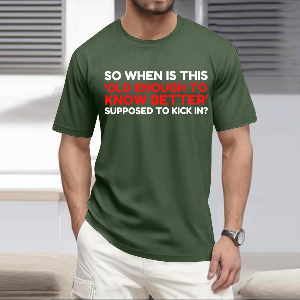 Летняя мужская популярная футболка с круглым вырезом и коротким рукавом с принтом