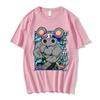 Funny Manga Muscular Ninja Mice Muki Gym T Shirt Anime Demon Slayer Uzui Tengen Women T-shirt Unisex Cotton T Shirts Streetwear