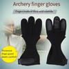 Three Finger Gloves Guard Tab Hunting Recurve Bow And Arrow Gear Different Size Leather Hand Protector Accessories