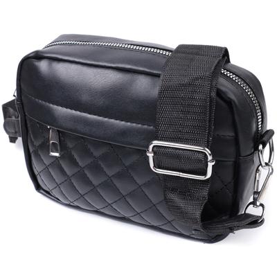Удобная женская сумка кросс-боди с монетницей из экокожи VINTAGE Bag 22796 Черный
