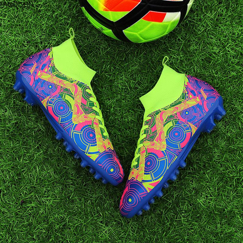 Футбольные бутсы унисекс с длинными ногтями, тренировочные граффити, искусственный капитан, спортивные тренировочные бутсы для мальчиков на открытом воздухе, детские футбольные бутсы