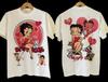 Рубашка Betty Boop 90-х Мультяшный персонаж Белые Сердца Размер S-5XL Comfort Colors