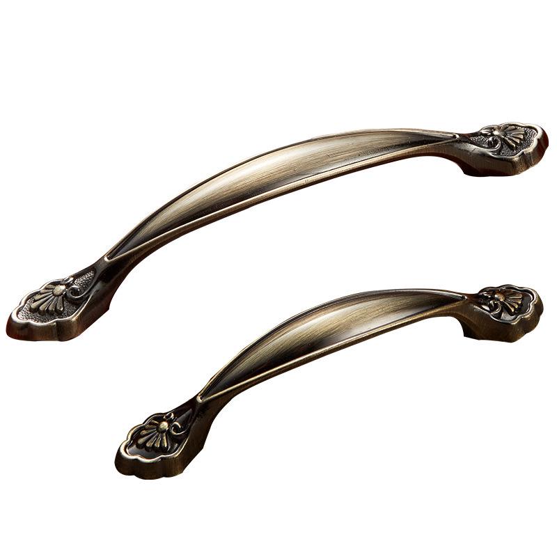 Классические европейские антикварные медные ручки для кухонных шкафов и гардеробов в зеленом и красном цвете