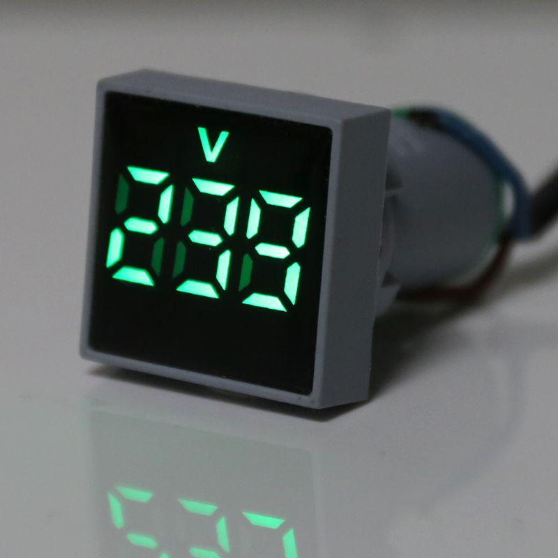 Digital Square Voltmeter AC 20-500V Volt Panel Meter Voltage Indicator LED Light 22mm Car Accessories