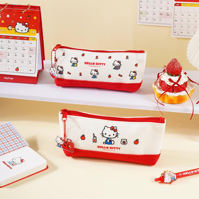 Оригинальный холщовый пенал Hello Kitty – Большой вместимости и милый мультяшный дизайн для школьников