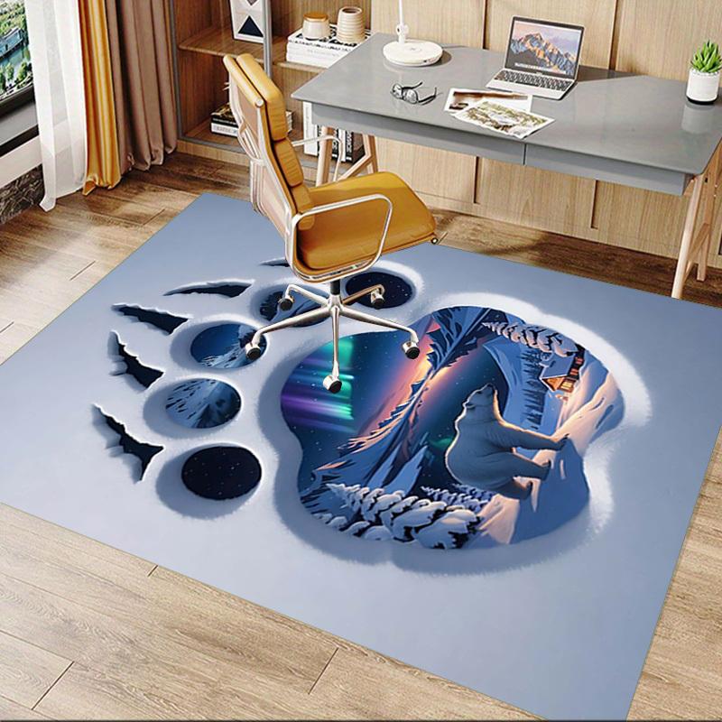 1PC Polar Bear Print Extra Large Non Slip Floor carpet, Office, family, bedroom, Studio Large Area Rug Indoor Rugs, , Vibrant Colors