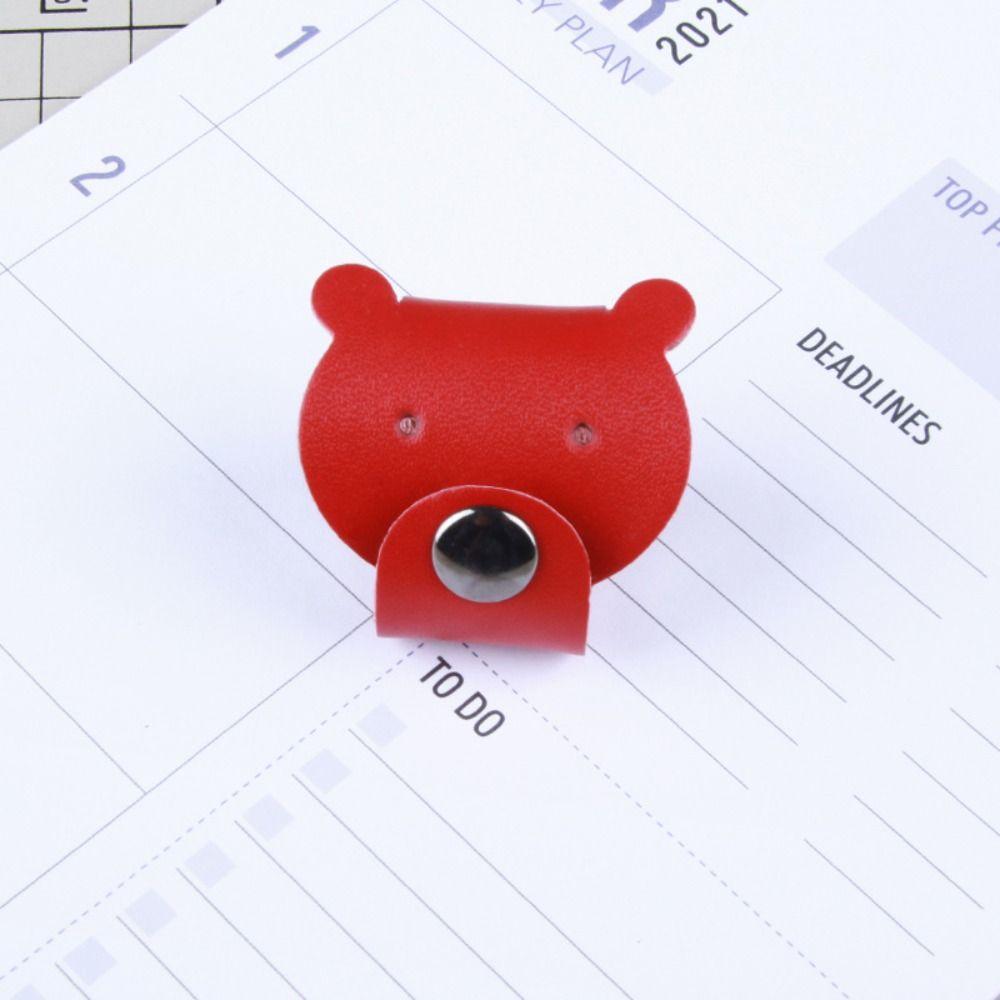 Earphone Cord Organizer Cute Animal Leather Cable Winder Anti Loss Cable Protector Clip Cartoon Bear/cattle