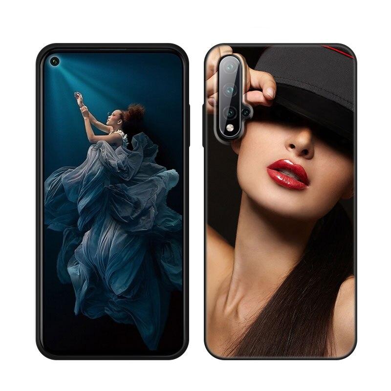 Красивый чехол для телефона с красными губами для Huawei Honor 60 50 Mate 40 30 20 10 Lite Nova 9 8 Pro 7 SE Y60 30S 8i 7i 5T, черный чехол премиум-класса