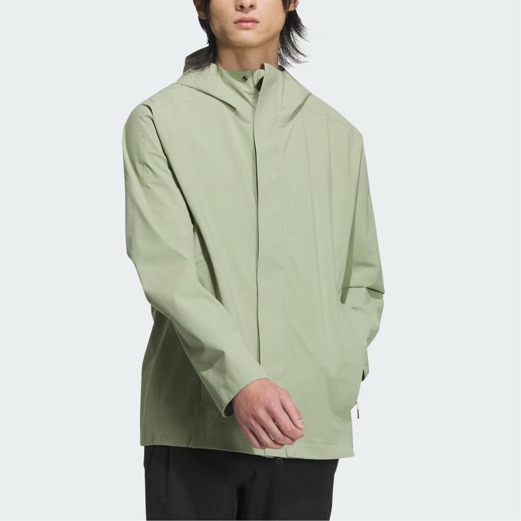 Adidas Wuji Rain Woven Hooded Jacket, Waterproof, Windproof, Breathable Men Jackets Tent-Green JI8697
