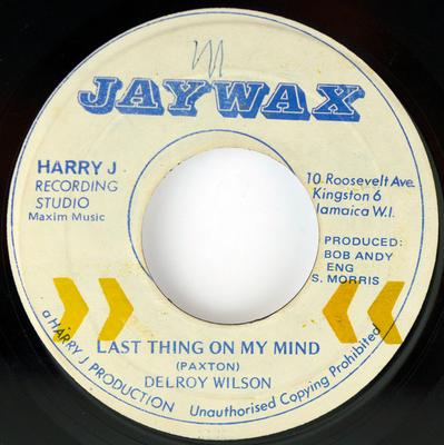 7-дюймовая пластинка DELROY WILSON - Last Thing On My Mind NONE Jaywax Ямайка Регги, Ска и Даб Б/у