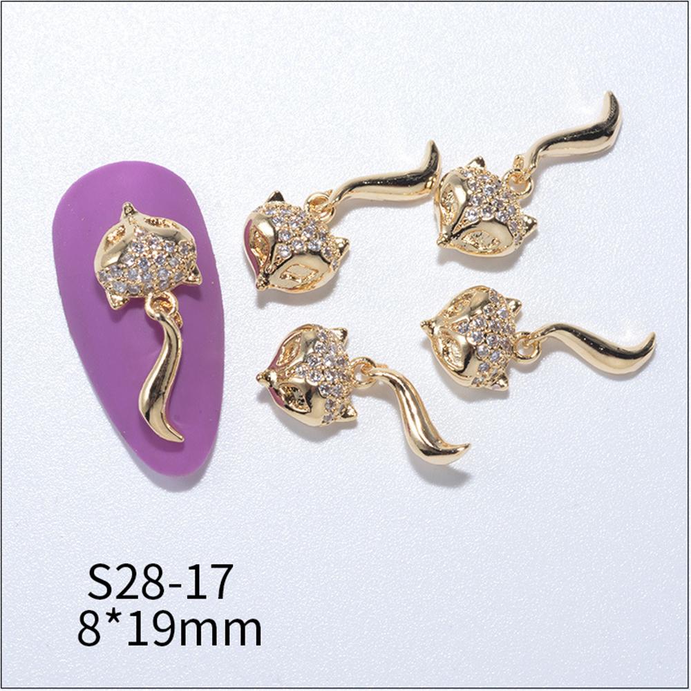 Manicure Accessories Butterfly Flower Metal Nail Jewelry Nail Zircon Nail Rhinestones Pendant Chain