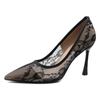 Korean Version of Sexy Lace Temperament Pointed Thin Heel Shoes with Female Fairy Wind Super High Heel Women's Shoes