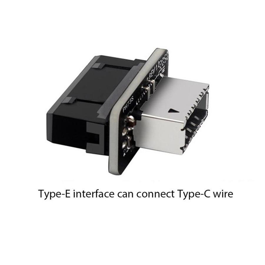 Адаптер USB TYPE-E 90 градусов, передний порт-разъем TYPE C для материнской платы ПК