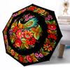 Blue Peacock Garden Outdoor Automatic Umbrella Retractable Design with 8-Rib Durability Lightweight Perfect Gift for Friends Family