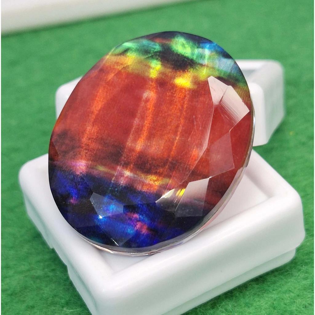 Ammolite Opal Like Natural 45-47 Ct Oval Cut Fabulous Certified Loose Gemstone