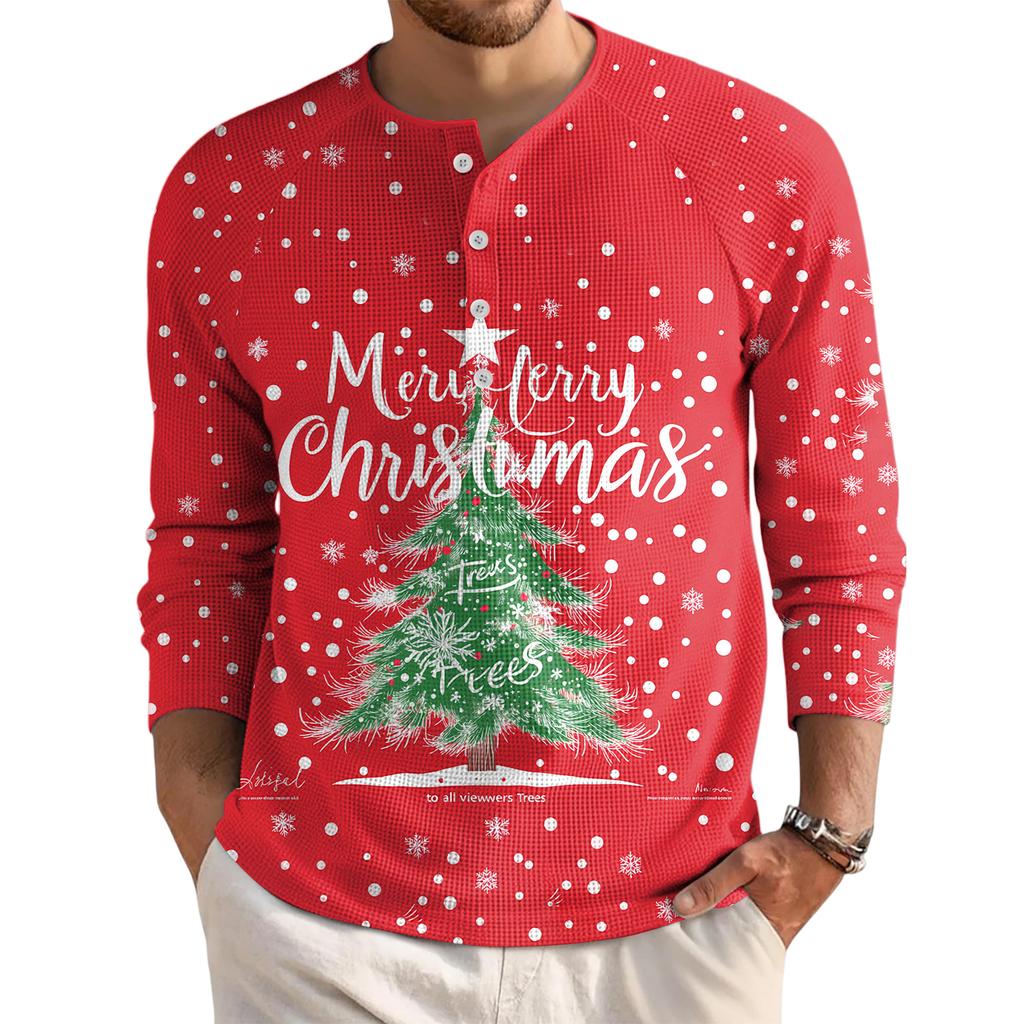 Мужской свободный повседневный топ с длинным рукавом и воротником на пуговицах