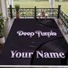 Custom Text Printed Rug Deep Purple Non Slip Floor Carpet For Home Room Decor
