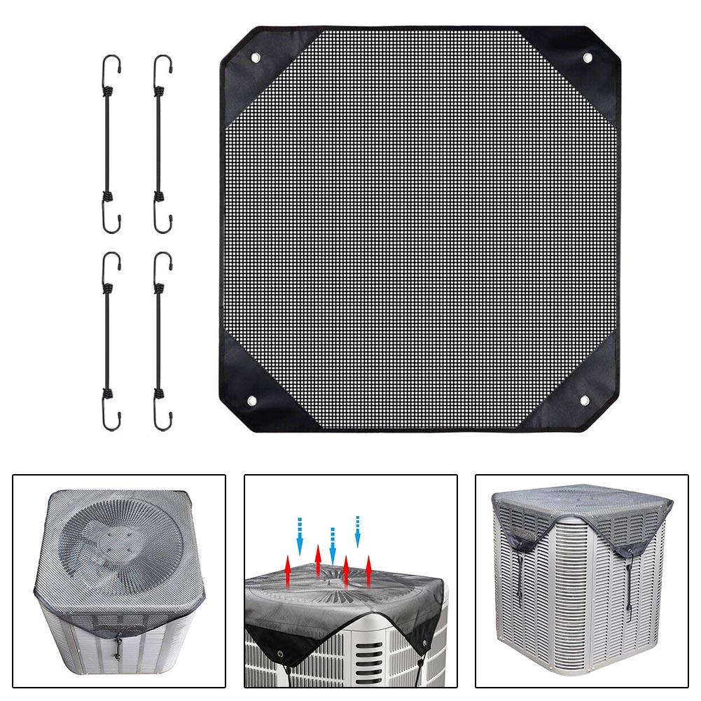 Air Conditioner Cover AC Cover Air Mesh Black Bungee Cords Central Guard Heavy Duty Leaf Outside Parts Replacement
