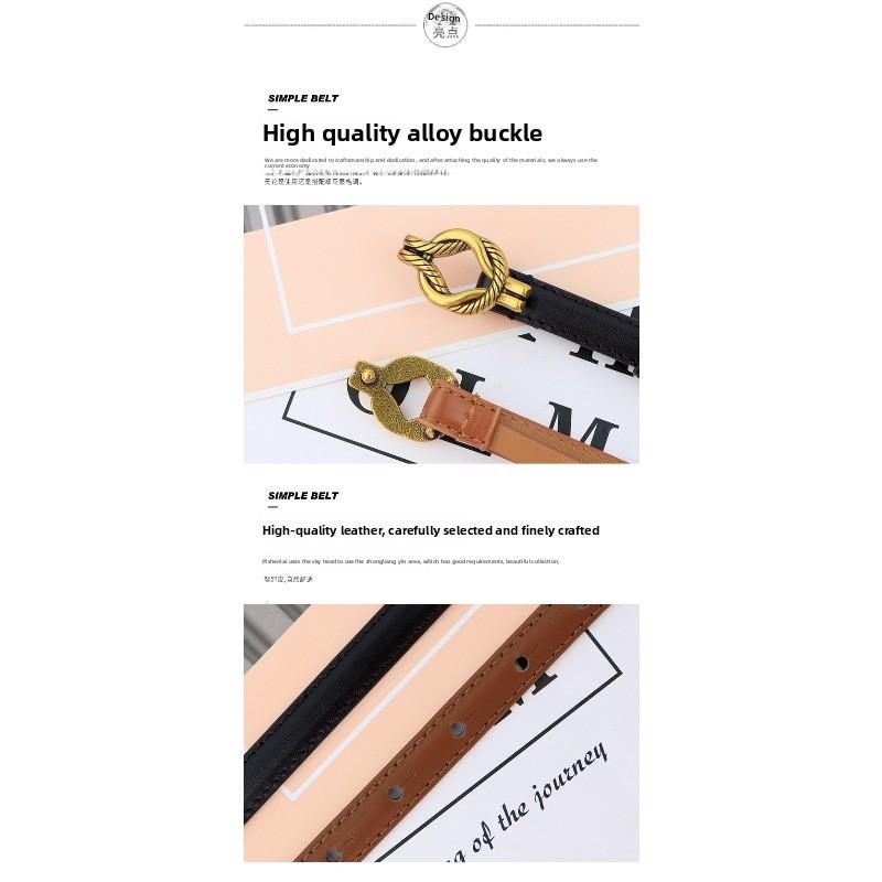 Mei Mary Braided leather belt - premium cowhide, women's lightweight luxury, versatile summer accessory, slim waist belt