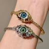 Silver Exaggerated Open Bangle Zinc Zinc Alloy Geometric Cuff Bangles Demon's Eye Bracelets Girls Gift