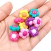 Acrylic Flower Loose Beads 10pcs Jewelry Accessories Solid Color Creative Pendant for Bracelet Necklace Making Fashion Accessories